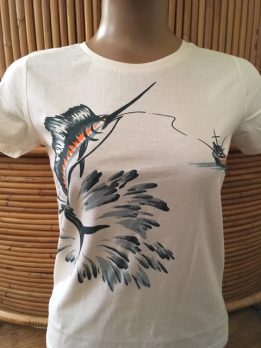 Organic fair-trade vintage marlin print T shirt
