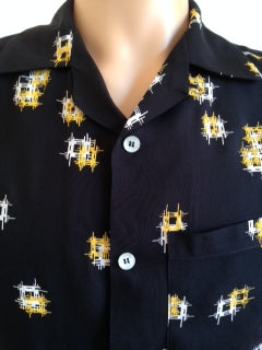 Black Hash Vintage Print Shirt short sleeve